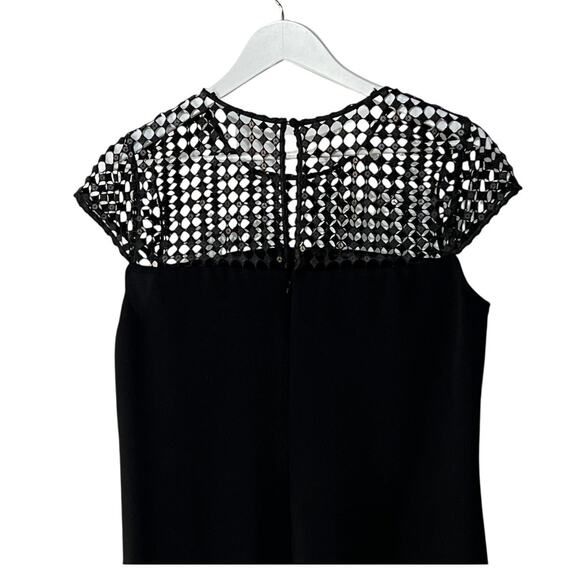 CALVIN KLEIN WOMENS SIZE 10 SEQUIN KNIT YOKE CAP SLEEVE SHIFT DRESS BLACK NEW - Picture 6 of 12